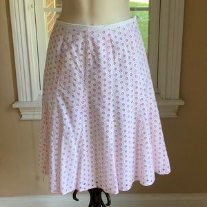 NWOT Pink & White Feminine Eyelet Cotton Skirt